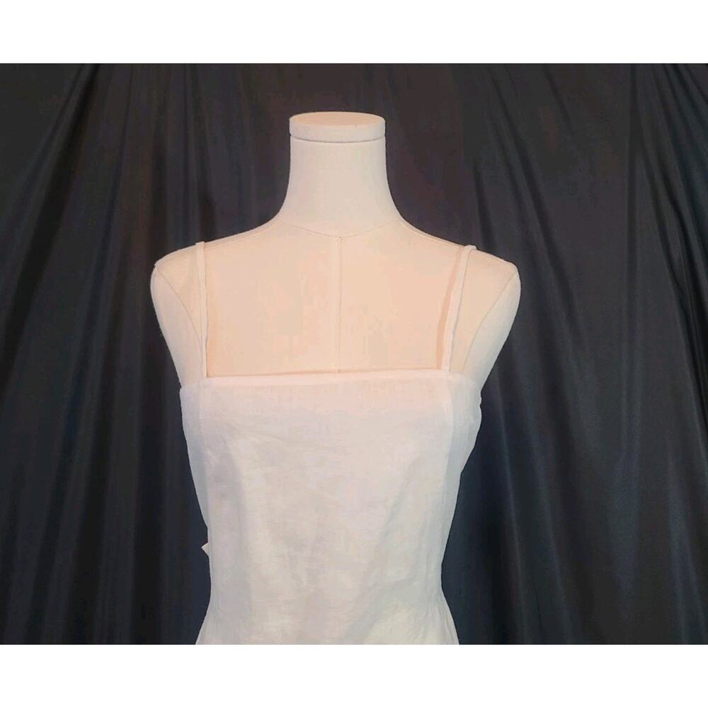MIKOH Pakala White Linen Mini Dress Back Self Tie Bow 2 US Medium - Picture 4 of 11